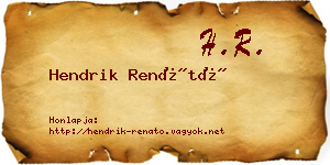 Hendrik Renátó névjegykártya